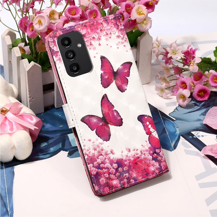 For Samsung Galaxy A34 5G 3D Painting Horizontal Flip Leather Phone Case(Rose Butterfly) - free shipping - PMC TechLife - Order now!