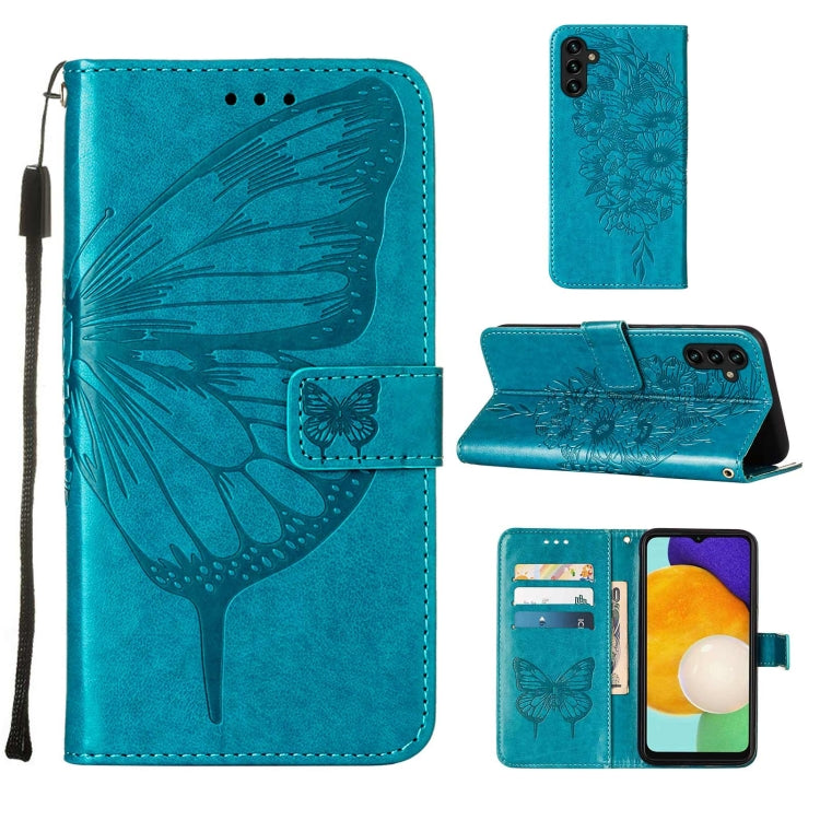 For Samsung Galaxy A34 5G Embossed Butterfly Leather Phone Case(Blue) - free shipping - PMC TechLife - Order now!
