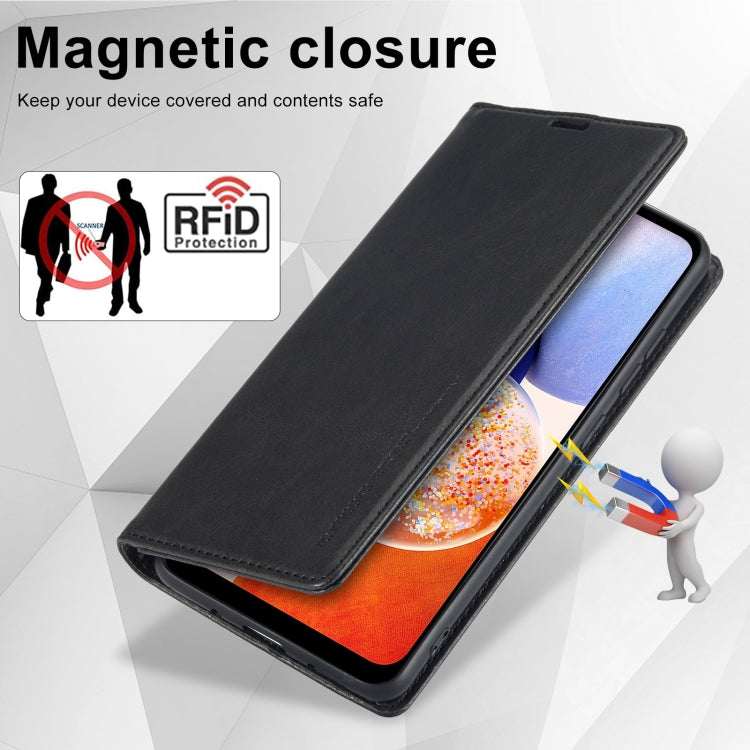 For Samsung Galaxy A14 4G/5G LC.IMEEKE RFID Anti-theft Leather Phone Case(Black) - free shipping - PMC TechLife - Order now!