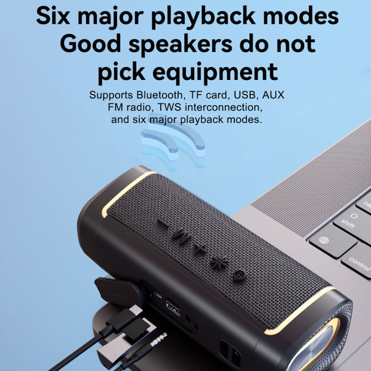 T&G TG375 Outdoor Portable LED Light RGB Wireless Bluetooth Speaker Subwoofer(Grey) - Desktop Speaker by T&G | Online Shopping South Africa | PMC TechLife | Buy Now Pay Later Mobicred