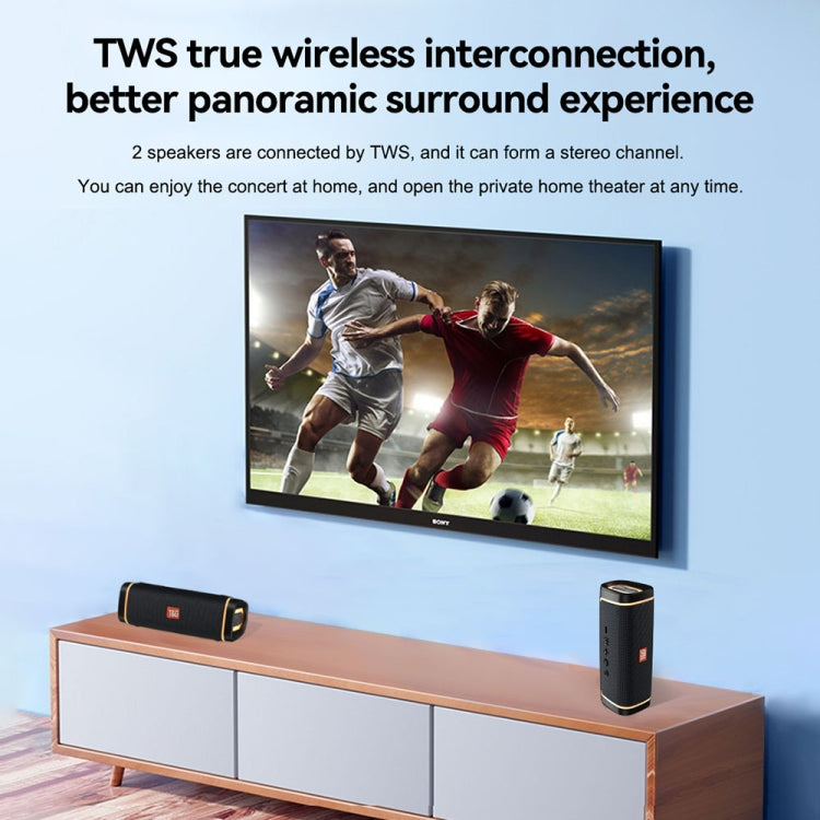 T&G TG375 Outdoor Portable LED Light RGB Wireless Bluetooth Speaker Subwoofer(Grey) - Desktop Speaker by T&G | Online Shopping South Africa | PMC TechLife | Buy Now Pay Later Mobicred