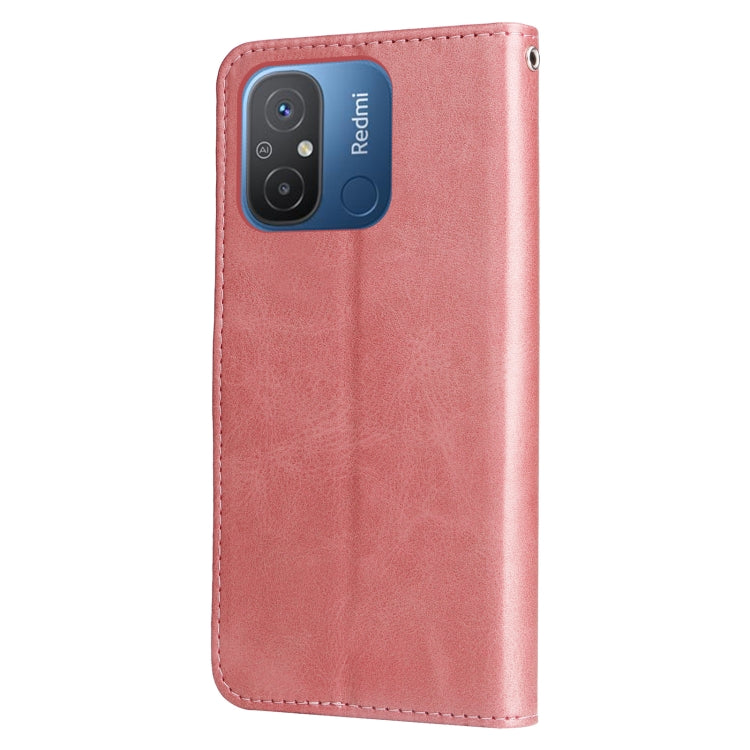 For Xiaomi Redmi 11A 4G/12C Calf Texture Zipper Leather Phone Case(Rose Gold) - free shipping - PMC TechLife - Order now!