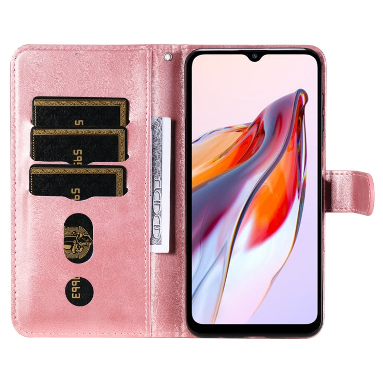 For Xiaomi Redmi 11A 4G/12C Calf Texture Zipper Leather Phone Case(Rose Gold) - free shipping - PMC TechLife - Order now!