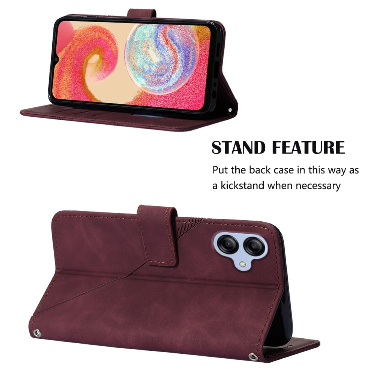 For Samsung Galaxy A04e Crossbody 3D Embossed Flip Leather Phone Case(Wine Red) - free shipping - PMC TechLife - Order now!