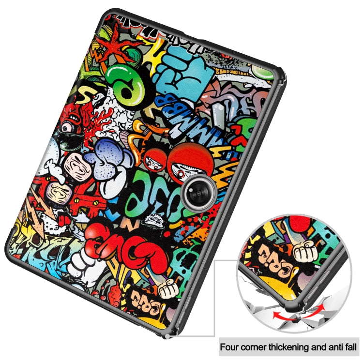 For OnePlus Pad Custer Painted 3-Fold Holder Smart Leather Tablet Case(Graffiti) - free shipping - PMC TechLife - Order now!