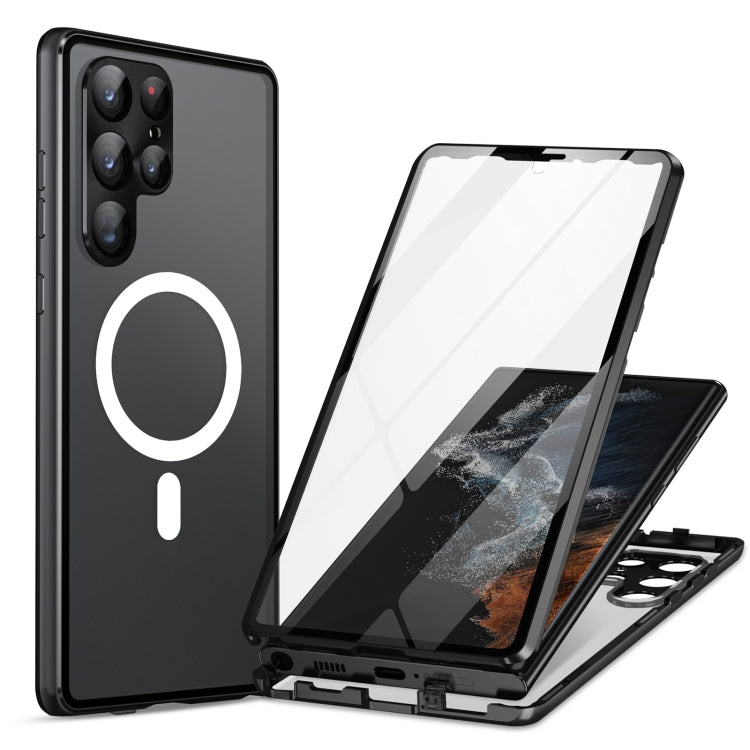For Samsung Galaxy S24 Ultra 5G HD Full Cover Magsafe Magnetic Metal Tempered Glass Phone Case(Black) - Galaxy S24 Ultra 5G Cases by PMC TechLife | Online Shopping South Africa | PMC TechLife