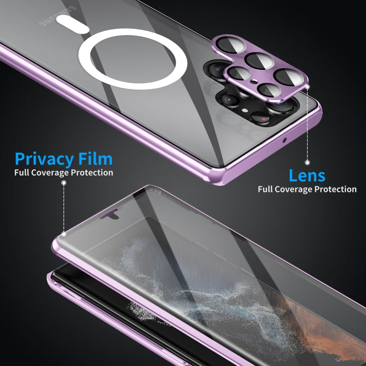 For Samsung Galaxy S24 Ultra 5G HD Full Cover Magsafe Magnetic Metal Tempered Glass Phone Case(Black) - Galaxy S24 Ultra 5G Cases by PMC TechLife | Online Shopping South Africa | PMC TechLife