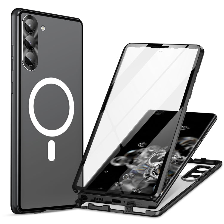 For Samsung Galaxy S24+ 5G HD Full Cover Magsafe Magnetic Metal Tempered Glass Phone Case(Black) - Galaxy S24+ 5G Cases by PMC TechLife | Online Shopping South Africa | PMC TechLife