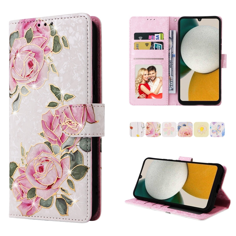 For Samsung Galaxy A34 5G Bronzing Painting RFID Leather Phone Case(Rose Flower) - free shipping - PMC TechLife - Order now!