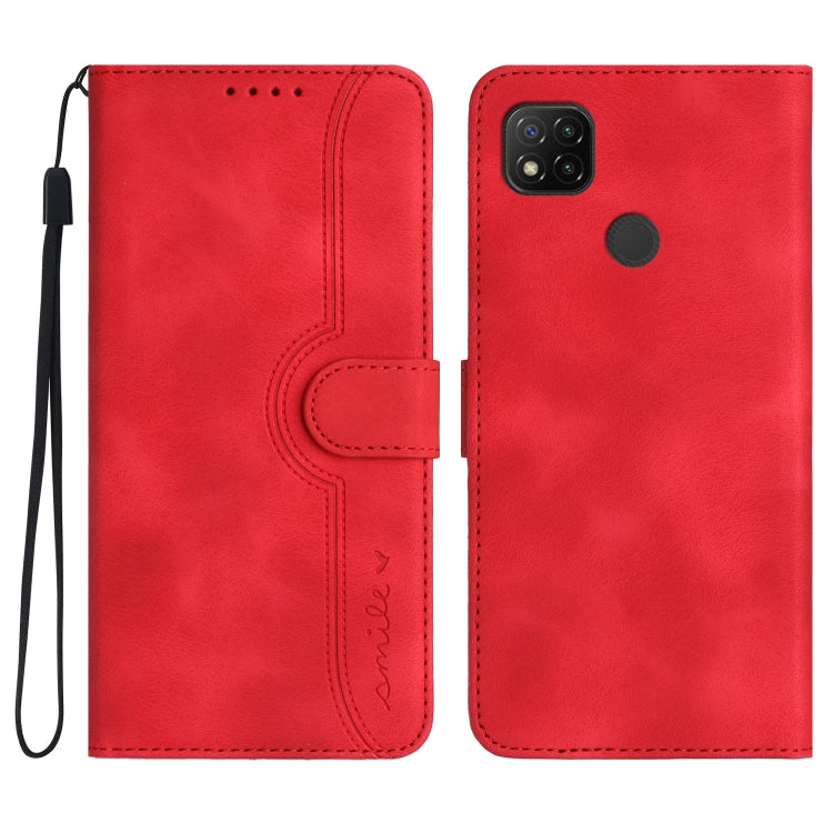 For Xiaomi Redmi 9C/9C NFC/Poco C3 Heart Pattern Skin Feel Leather Phone Case(Red) - free shipping - PMC TechLife - Order now!