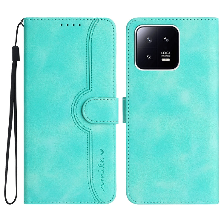 For Xiaomi 13 Heart Pattern Skin Feel Leather Phone Case(Light Blue) - free shipping - PMC TechLife - Order now!