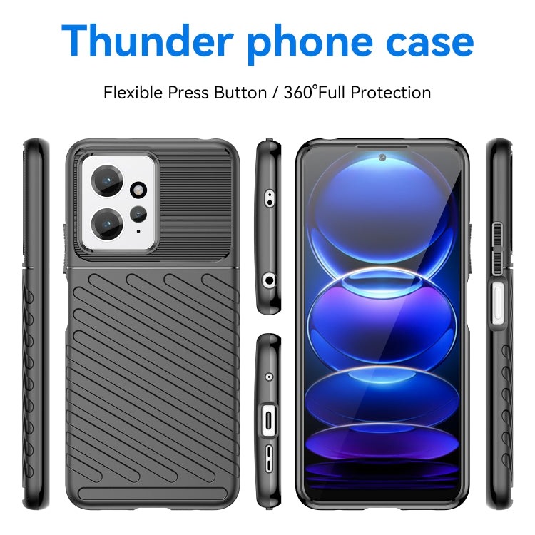 For Xiaomi Redmi Note 12 4G Global Thunderbolt Shockproof TPU Protective Soft Phone Case(Black) - free shipping - PMC TechLife - Order now!