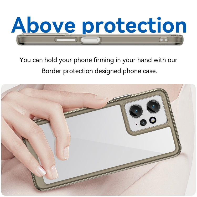 For Xiaomi Redmi Note 12 4G Global Colorful Series Acrylic + TPU Phone Case(Transparent Grey) - free shipping - PMC TechLife - Order now!