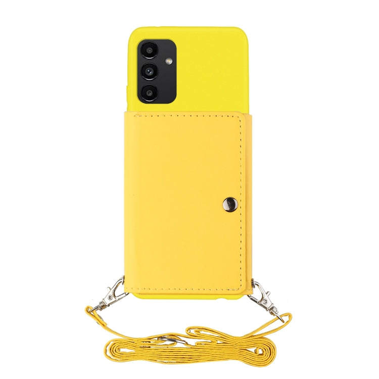 For Samsung Galaxy A14 5G Crossbody Lanyard Wallet Card Bag Phone Case(Yellow) - free shipping - PMC TechLife - Order now!