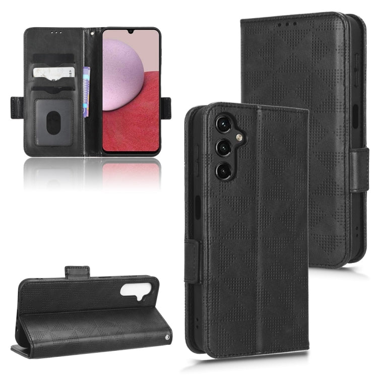 For Samsung Galaxy A24 4G Symmetrical Triangle Leather Phone Case(Black) - free shipping - PMC TechLife - Order now!