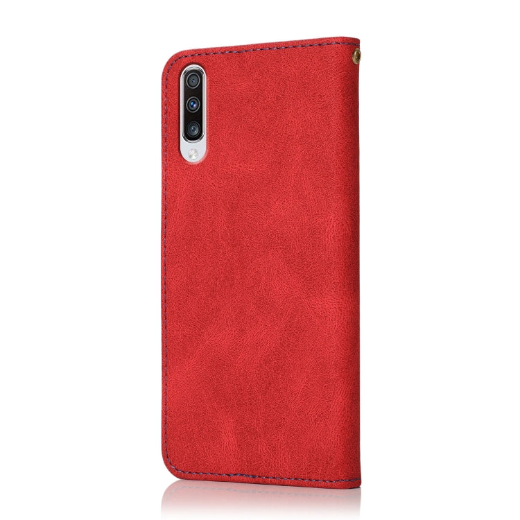 For Samsung Galaxy A50 / A30s / A50s Dual-color Stitching Leather Phone Case(Red Blue) - free shipping - PMC TechLife - Order now!
