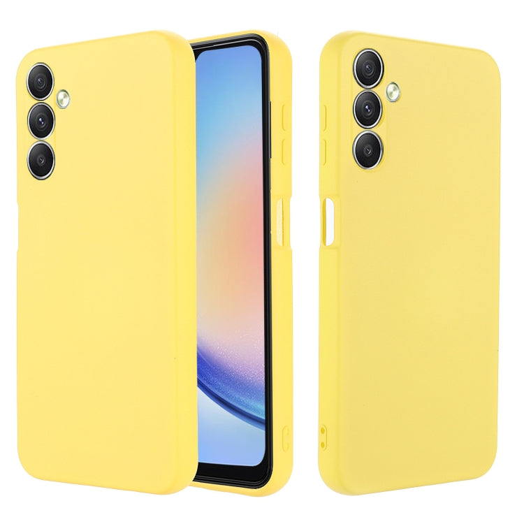 For Samsung Galaxy A24 4G Pure Color Liquid Silicone Shockproof Phone Case(Yellow) - free shipping - PMC TechLife - Order now!