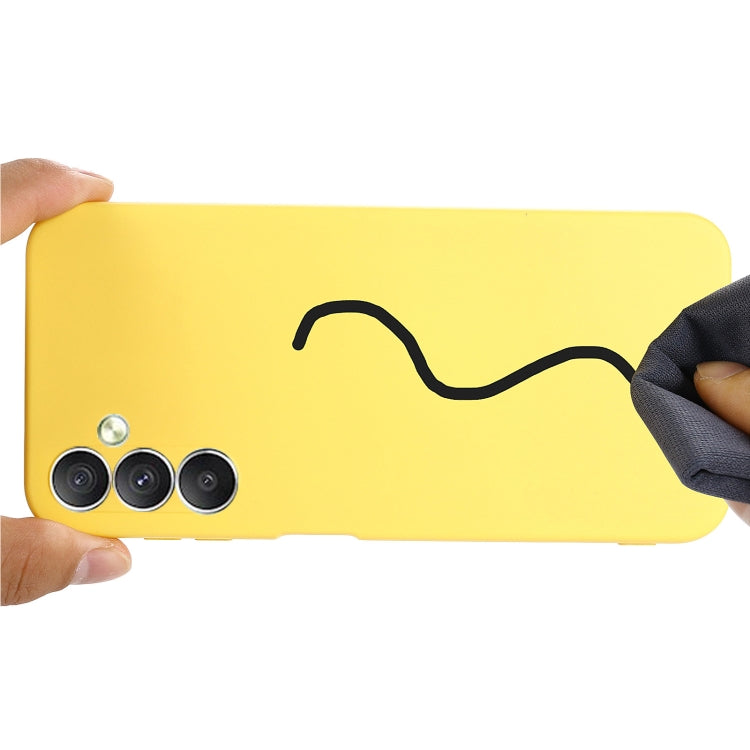 For Samsung Galaxy A24 4G Pure Color Liquid Silicone Shockproof Phone Case(Yellow) - free shipping - PMC TechLife - Order now!