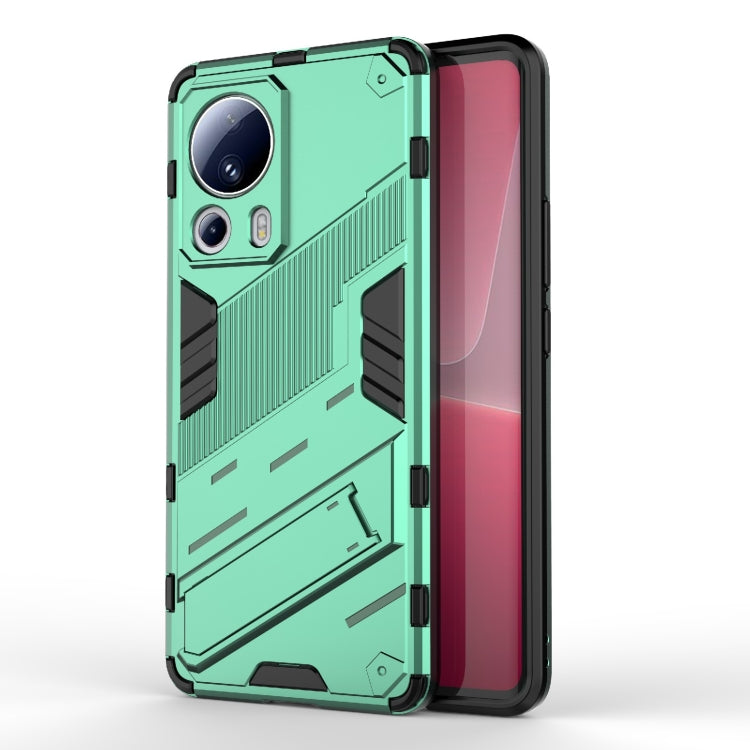 For Xiaomi 13 Lite Punk Armor 2 in 1 PC + TPU Shockproof Phone Case with Holder(Green) - free shipping - PMC TechLife - Order now!