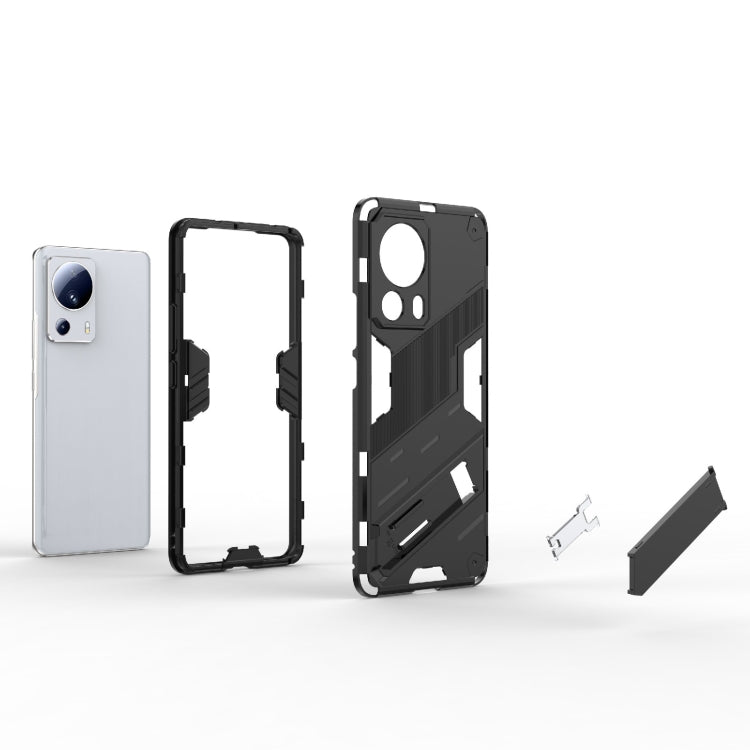 For Xiaomi 13 Lite Punk Armor 2 in 1 PC + TPU Shockproof Phone Case with Holder(Orange) - free shipping - PMC TechLife - Order now!