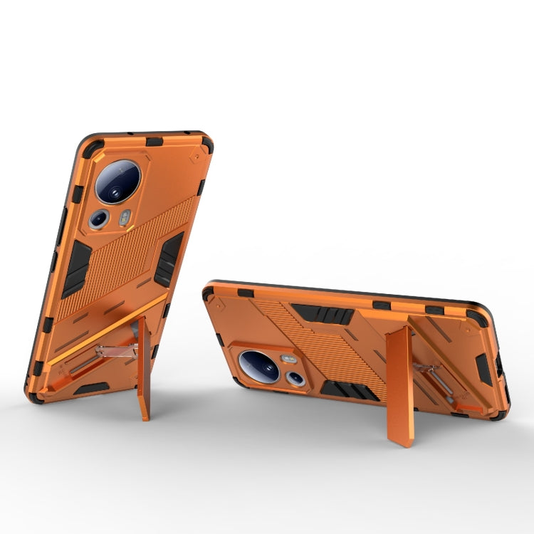 For Xiaomi 13 Lite Punk Armor 2 in 1 PC + TPU Shockproof Phone Case with Holder(Orange) - free shipping - PMC TechLife - Order now!