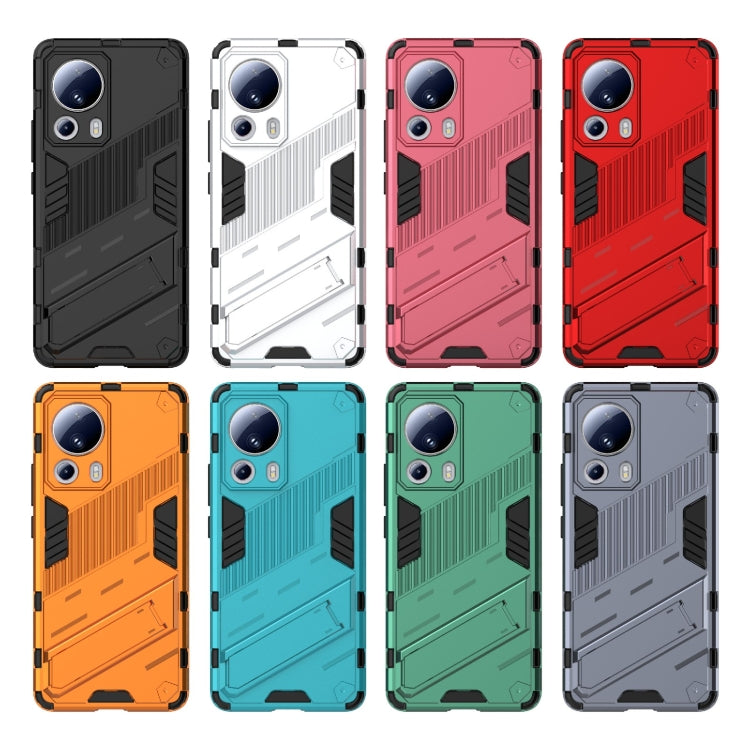 For Xiaomi 13 Lite Punk Armor 2 in 1 PC + TPU Shockproof Phone Case with Holder(Orange) - free shipping - PMC TechLife - Order now!