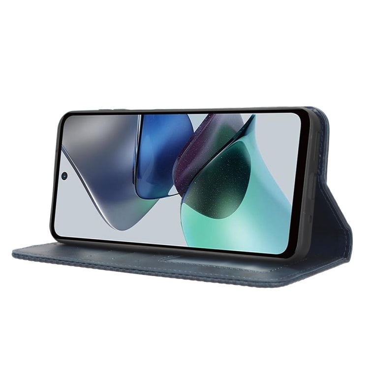 For Motorola Moto G13 / G23 4G Magnetic Buckle Retro Texture Leather Phone Case(Blue) - free shipping - PMC TechLife - Order now!