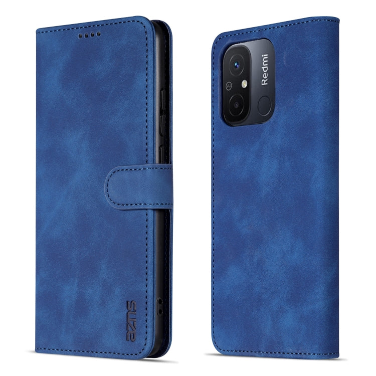 For Xiaomi Redmi 12C / Redmi 11A / Poco C55 AZNS Skin Feel Calf Texture Flip Leather Phone Case(Blue) - free shipping - PMC TechLife - Order now!