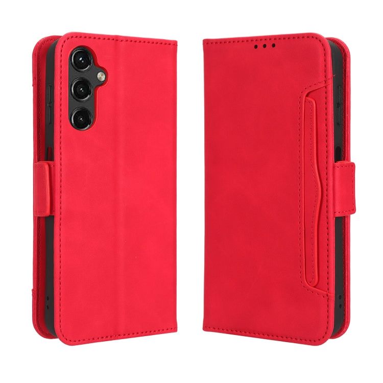 For Samsung Galaxy A24 4G Skin Feel Calf Texture Card Slots Leather Phone Case(Red) - Galaxy Phone Cases by PMC TechLife | Online Shopping South Africa | PMC TechLife | Buy Now Pay Later Mobicred