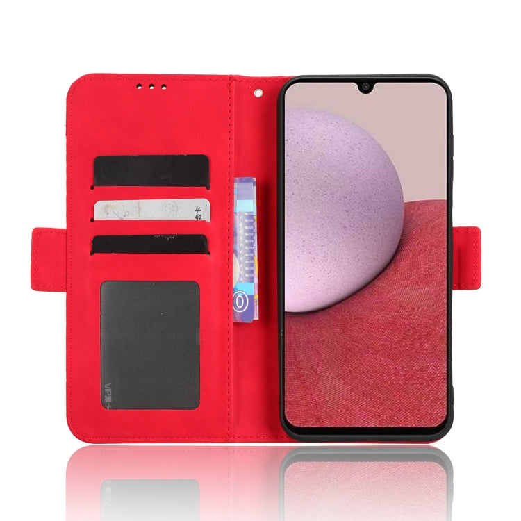 For Samsung Galaxy A24 4G Skin Feel Calf Texture Card Slots Leather Phone Case(Red) - Galaxy Phone Cases by PMC TechLife | Online Shopping South Africa | PMC TechLife | Buy Now Pay Later Mobicred