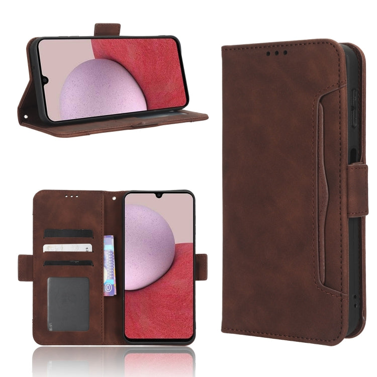 For Samsung Galaxy A24 4G Skin Feel Calf Texture Card Slots Leather Phone Case(Brown) - Galaxy Phone Cases by PMC TechLife | Online Shopping South Africa | PMC TechLife | Buy Now Pay Later Mobicred