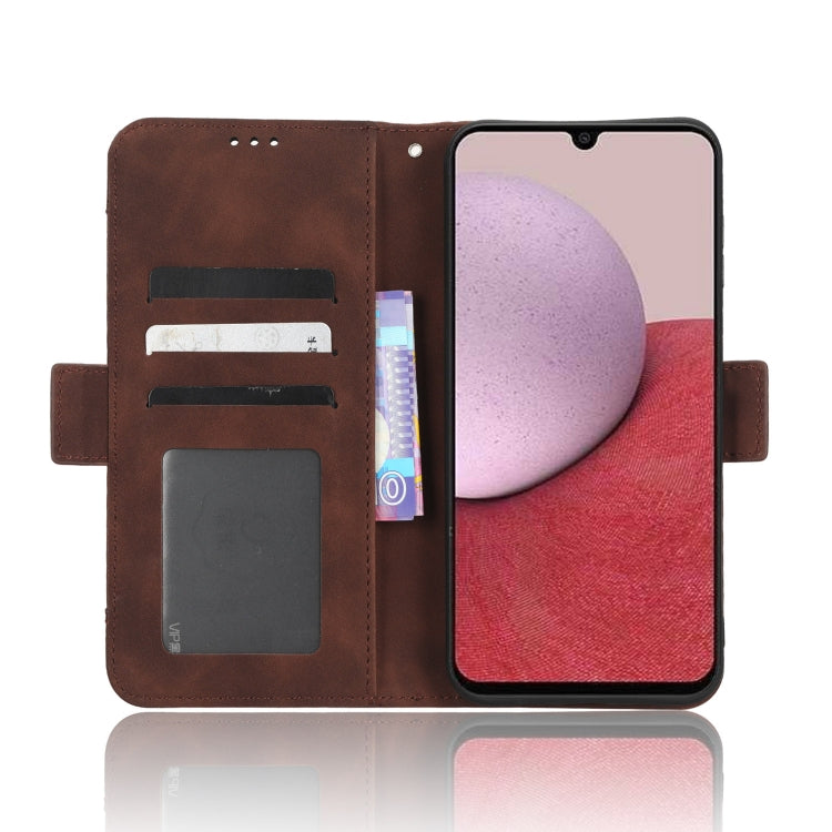 For Samsung Galaxy A24 4G Skin Feel Calf Texture Card Slots Leather Phone Case(Brown) - Galaxy Phone Cases by PMC TechLife | Online Shopping South Africa | PMC TechLife | Buy Now Pay Later Mobicred
