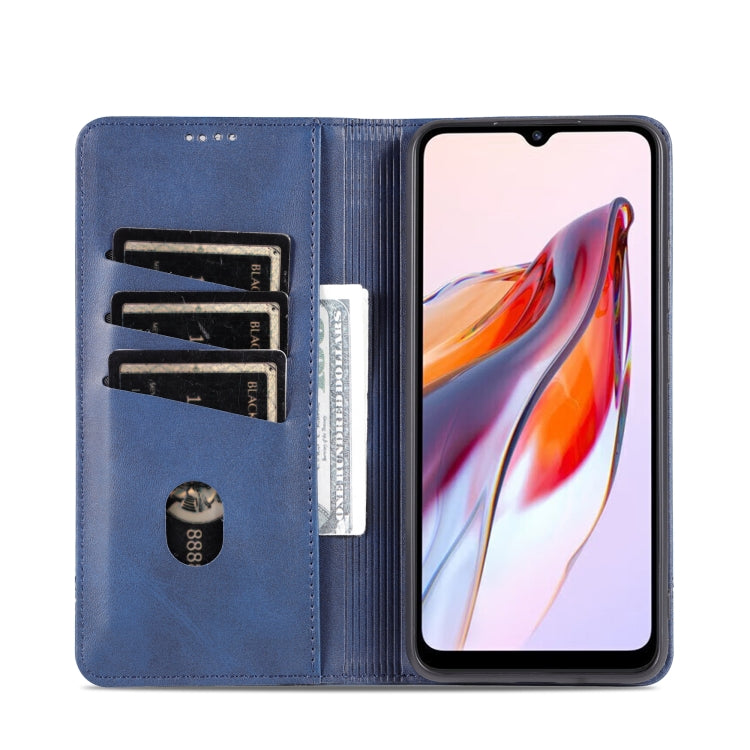 For Xiaomi Redmi 12C / Redmi 11A / Poco C55 AZNS Magnetic Calf Texture Flip Leather Phone Case(Dark Blue) - free shipping - PMC TechLife - Order now!