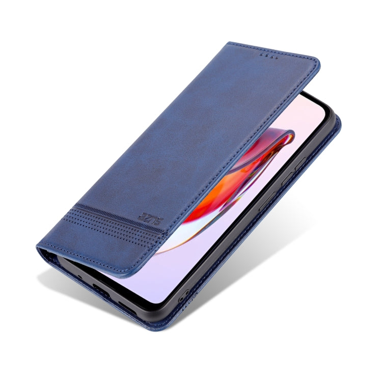 For Xiaomi Redmi 12C / Redmi 11A / Poco C55 AZNS Magnetic Calf Texture Flip Leather Phone Case(Dark Blue) - free shipping - PMC TechLife - Order now!