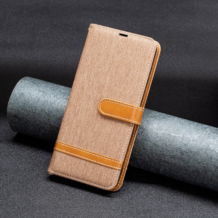 For Xiaomi Redmi Note 12 4G Global Color Block Denim Texture Leather Phone Case(Brown) - free shipping - PMC TechLife - Order now!