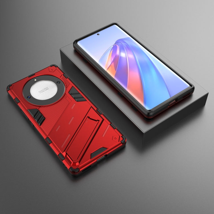 For Honor X9a/X40 5G/Magic5 Lite Punk Armor PC + TPU Phone Case with Holder(Red) - free shipping - PMC TechLife - Order now!