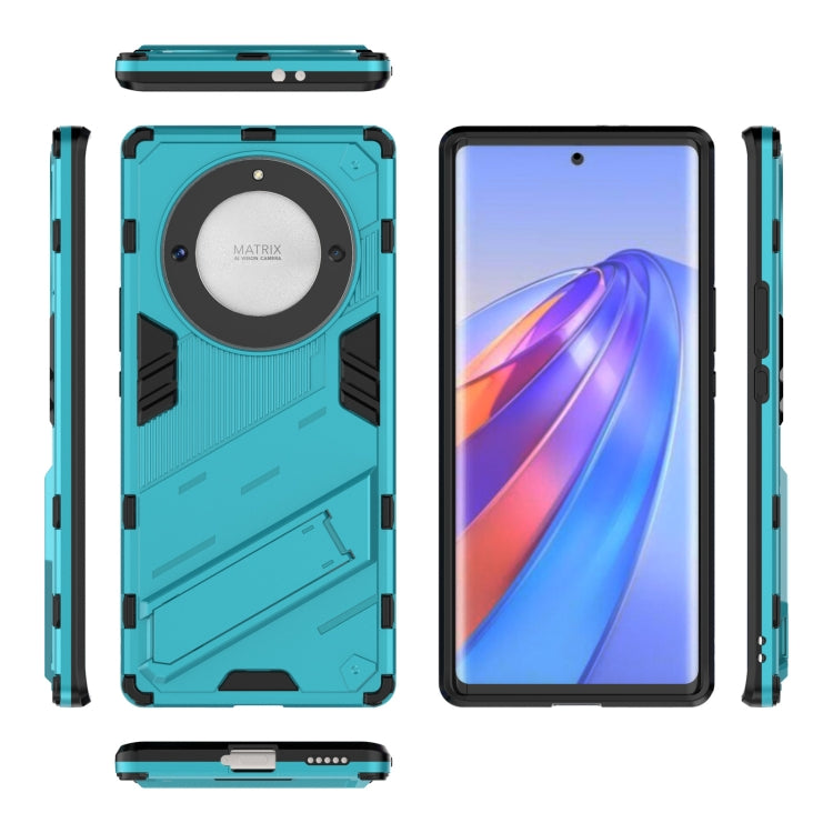 For Honor X9a/X40 5G/Magic5 Lite Punk Armor PC + TPU Phone Case with Holder(Blue) - free shipping - PMC TechLife - Order now!