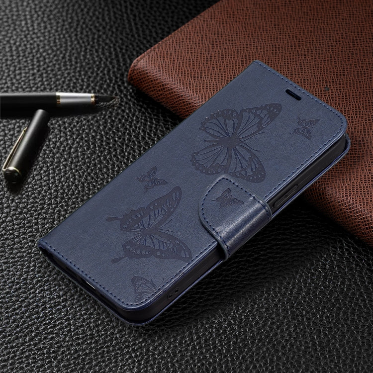 For Xiaomi Redmi Note 12 4G Global Two Butterflies Embossing Leather Phone Case(Blue) - free shipping - PMC TechLife - Order now!