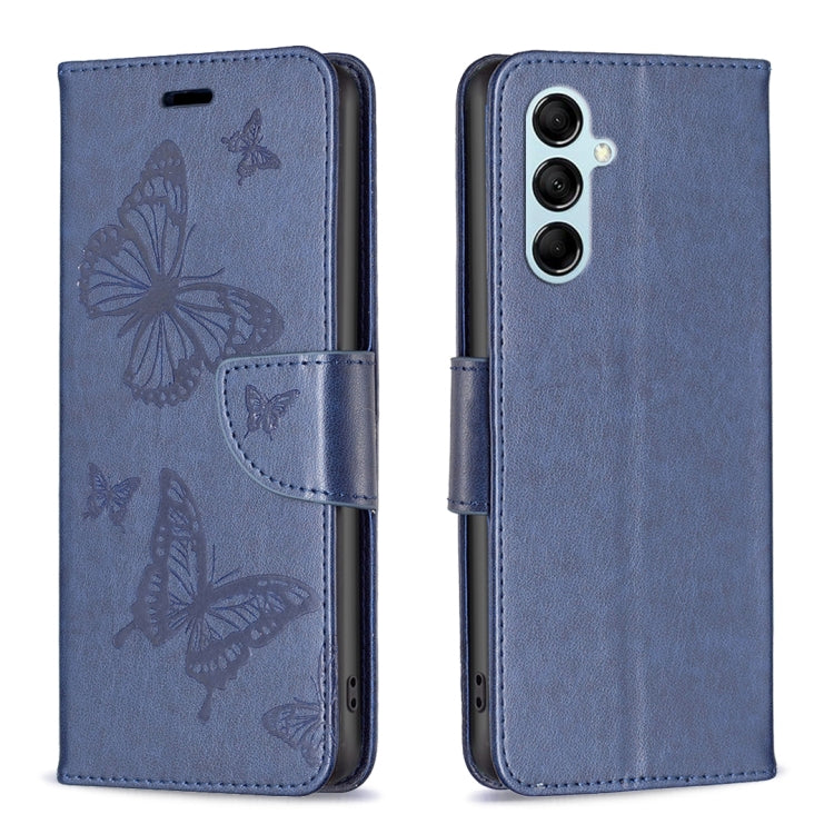 For Samsung Galaxy M14 5G Two Butterflies Embossing Leather Phone Case(Blue) - free shipping - PMC TechLife - Order now!