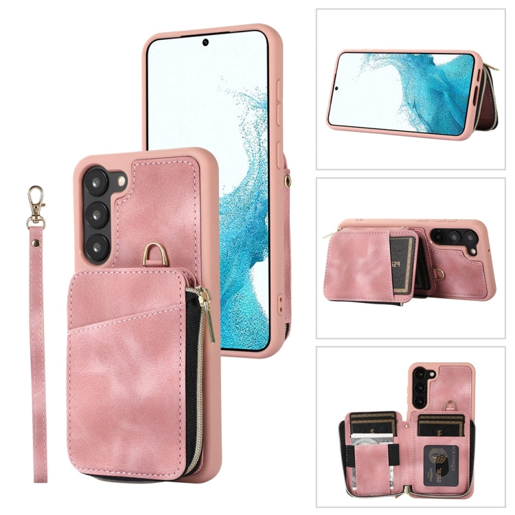 For Samsung Galaxy S23+ 5G Zipper Card Bag Back Cover Phone Case(Pink) - free shipping - PMC TechLife - Order now!