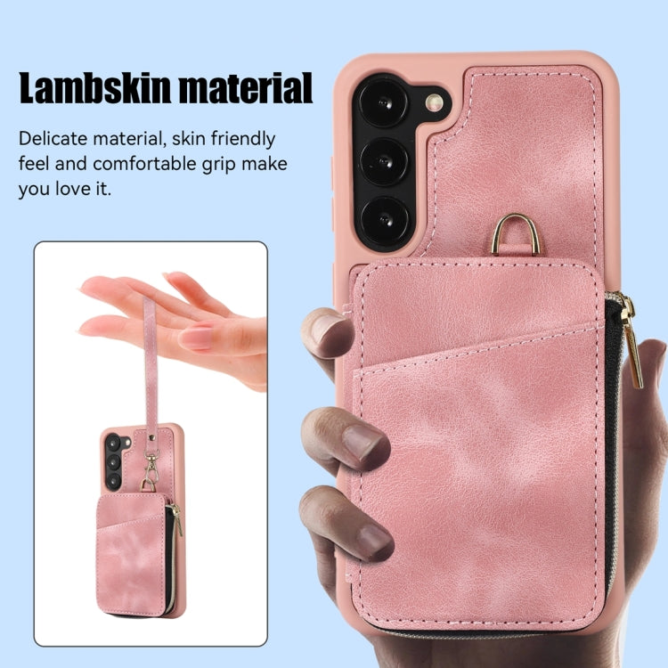 For Samsung Galaxy S23+ 5G Zipper Card Bag Back Cover Phone Case(Pink) - free shipping - PMC TechLife - Order now!