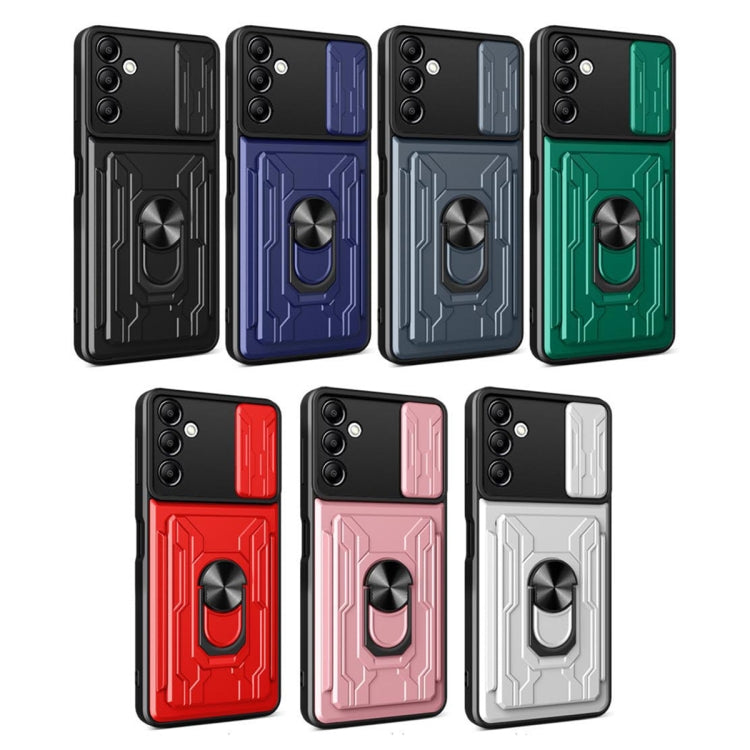 For Samsung Galaxy A14 5G / 4G Sliding Camshield TPU+PC Phone Case with Card Slot(Blue) - free shipping - PMC TechLife - Order now!