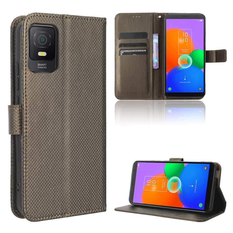 For TCL 403 Diamond Texture Leather Phone Case(Brown) - free shipping - PMC TechLife - Order now!