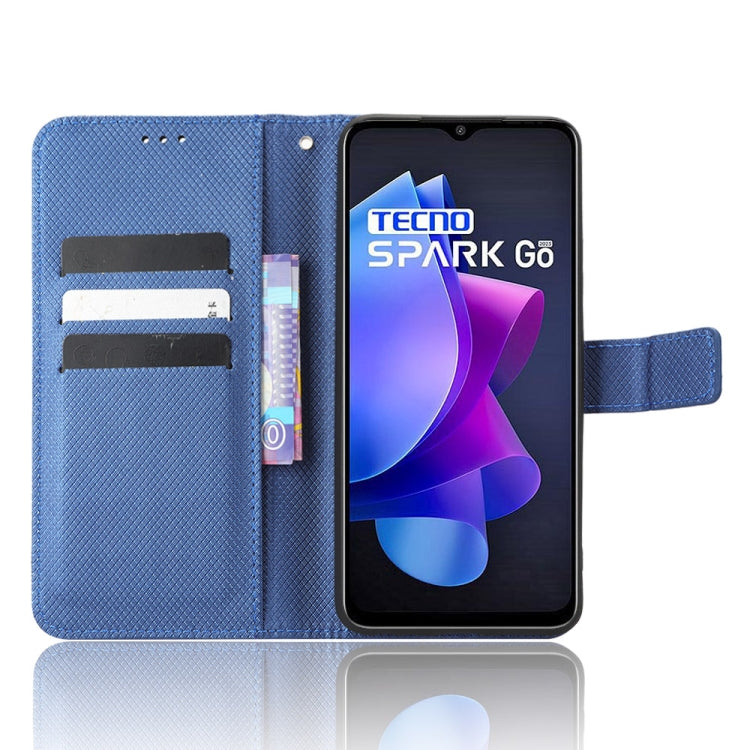 For Tecno Spark Go 2023 Diamond Texture Leather Phone Case(Blue) - free shipping - PMC TechLife - Order now!