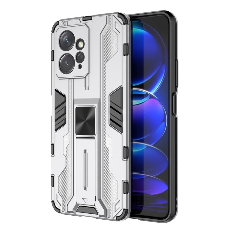 For Xiaomi Redmi Note 12 4G Supersonic PC + TPU Shock-proof Phone Case with Holder(Silver) - free shipping - PMC TechLife - Order now!