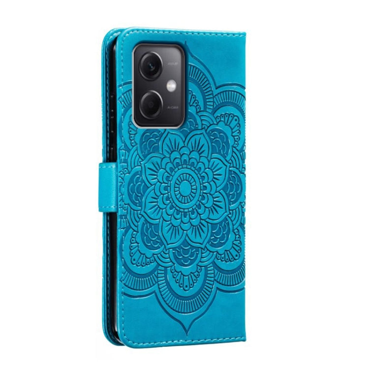 For Xiaomi Redmi Note 12 5G Global Sun Mandala Embossing Pattern Phone Leather Case(Blue) - free shipping - PMC TechLife - Order now!