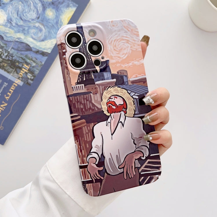 For iPhone 13 Precise Hole Oil Painting Glossy PC Phone Case(Tower) - iPhone 13 Cases by PMC TechLife | Online Shopping South Africa | PMC TechLife