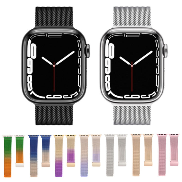 Milan Fold Buckle Metal Watch Band For Apple Watch Ultra 49mm / Series 8&7 45mm / SE 2&6&SE&5&4 44mm / 3&2&1 42mm (Gradient Purple) - Watch Bands by PMC TechLife | Online Shopping South Africa | PMC TechLife