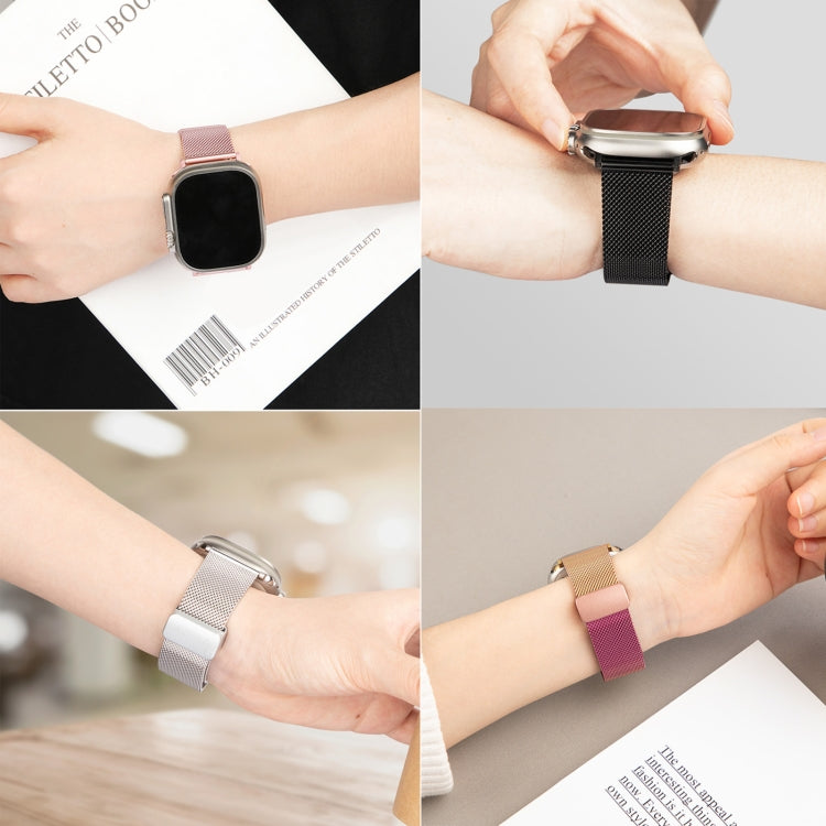 Milan Fold Buckle Metal Watch Band For Apple Watch Ultra 49mm / Series 8&7 45mm / SE 2&6&SE&5&4 44mm / 3&2&1 42mm (Gradient Purple) - Watch Bands by PMC TechLife | Online Shopping South Africa | PMC TechLife