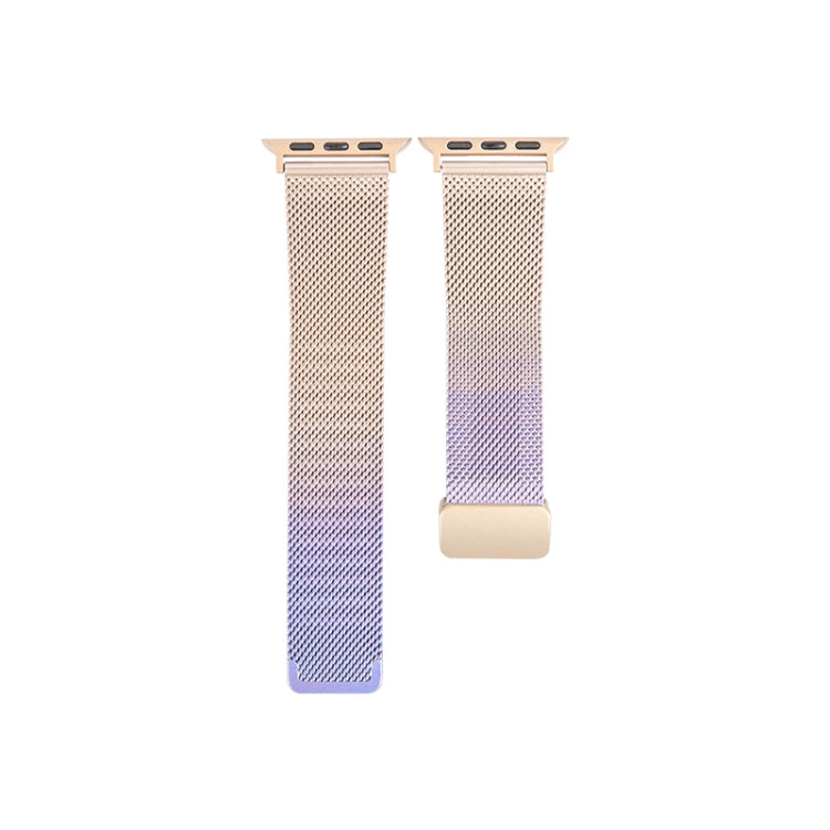 Milan Fold Buckle Metal Watch Band For Apple Watch Series 8&7 41mm / SE 2&6&SE&5&4 40mm / 3&2&1 38mm (Light Purple) - Watch Bands by PMC TechLife | Online Shopping South Africa | PMC TechLife
